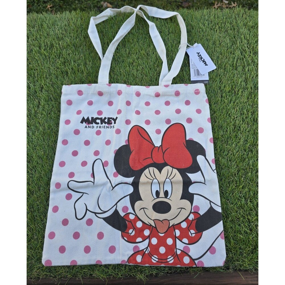 Megos Disney Minnie Mouse Sticking Tounge Out Tote Reusable Bag 15" x 13.5" NWT